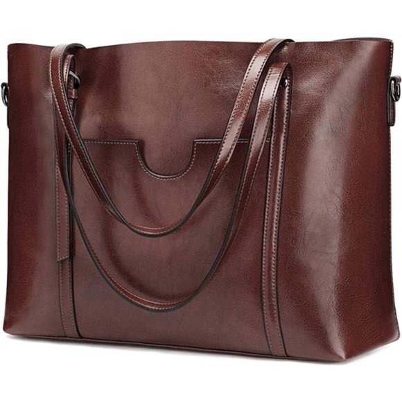 Bags Szone Women Genuine Leather Top Handle Satchel Daily Work Tote